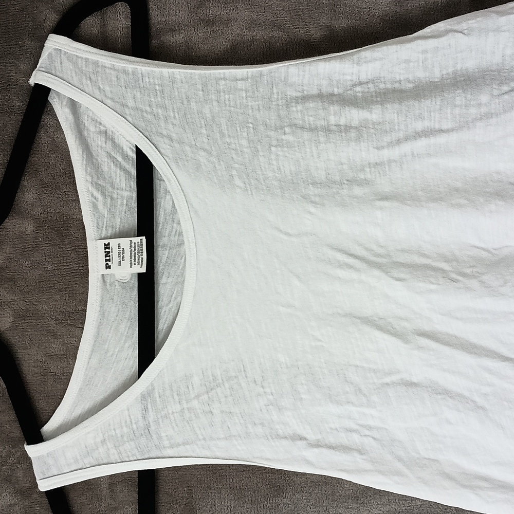 PINK White Racer Back Tank Top XXL - Picture 2 of 7